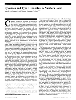Cytokines and Type 1 Diabetes: A Numbers Game