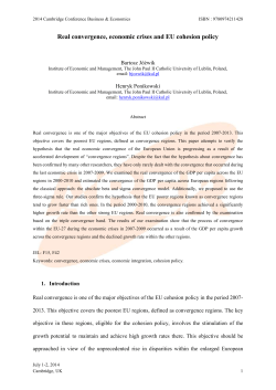 Real convergence, economic crises and EU cohesion policy
