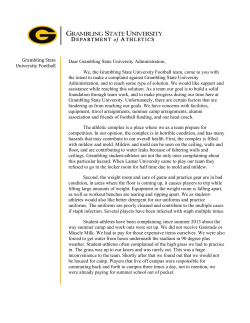 Grambling State University Football Dear Grambling State University