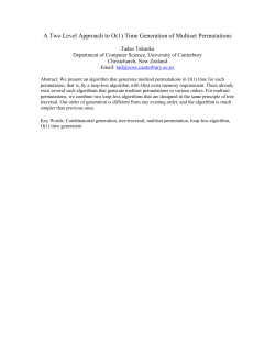 A Two Level Approach to O(1) Time Generation of Multiset