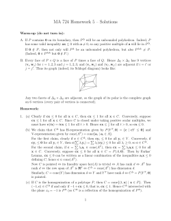 MA 724 Homework 5 &ndash; Solutions