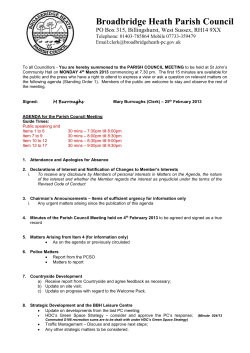 To all Councillors - You are hereby summoned to the PARISH