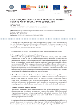 Education, REsEaRch, sciEntific nEtwoRking and tRust