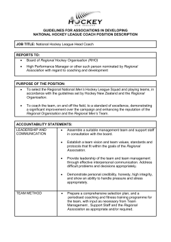 Guidelines for Associations in developing National Hockey League