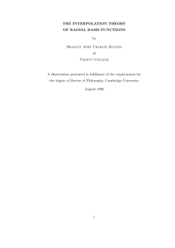 The Interpolation Theory of Radial Basis Functions.