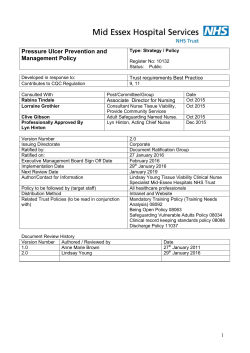 Joint Pressure Ulcer Strategy - Mid Essex Hospital Services NHS Trust