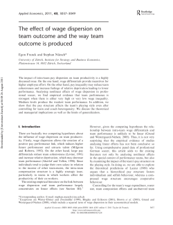 Franck, E., N&uuml;esch, S. (2011). The effect of wage dispersion on team