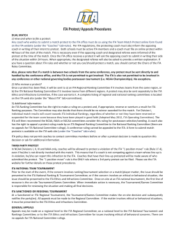 ITA Match Protest Procedures and Complaint Form
