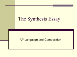 The Synthesis Essay