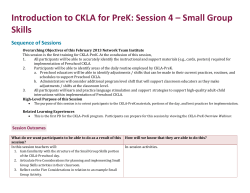 CKLA PreK Small Group Skills