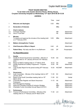Enc 0 Part 1 TB Feb Agenda - Croydon Health Services NHS Trust