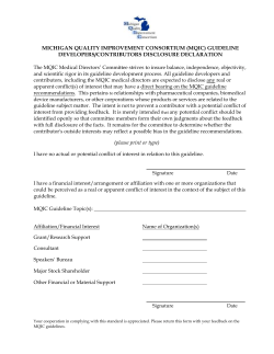 Disclosure Form - Michigan Quality Improvement Consortium