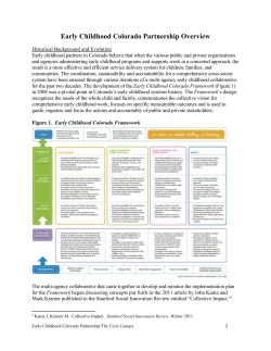 Early Childhood Colorado Partnership Overview