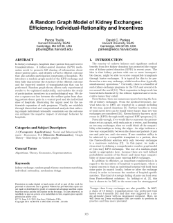 A Random Graph Model of Kidney Exchanges: Efficiency, Individual