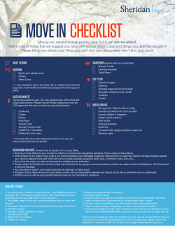 Sheridan Trafalgar Move-In Flyer - 2017