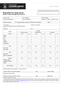 NZCS 325 - Requisition for ships stores