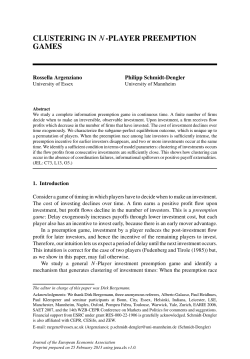 CLUSTERING IN N-PLAYER PREEMPTION GAMES