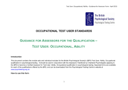 Test User: Occupational, Ability