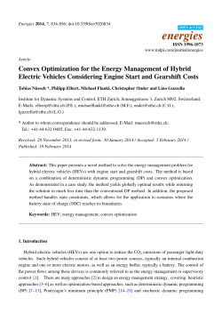 Convex Optimization for the Energy Management of Hybrid
