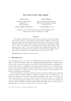 An n-in-a-row type game