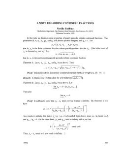 a note regarding continued fractions