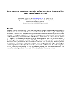 How a metal firm makes sense of an aesthetic logic