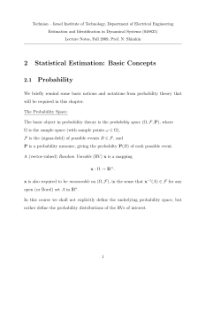 2 Statistical Estimation: Basic Concepts 2.1 Probability
