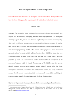 Daniel E. May 1 - Agricultural Economics Society