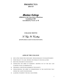 PROSPECTUS 2014-15 Mankar College Affiliated to the University