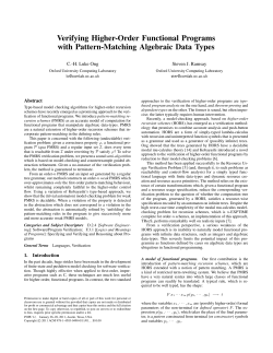 of Verifying Higher&minus;Order Functional Programs with Pattern