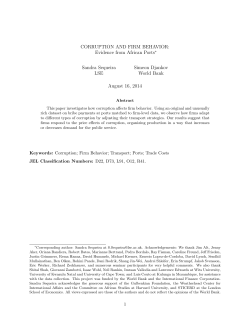 CORRUPTION AND FIRM BEHAVIOR: Evidence from African Ports