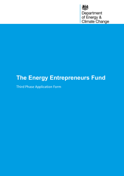 Energy Entrepreneurs Fund: Third Phase application form