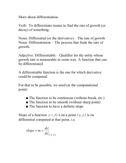 More about differentiation
