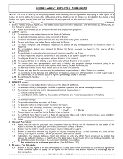 broker-agent employee agreement