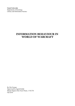 information behaviour in world of warcraft