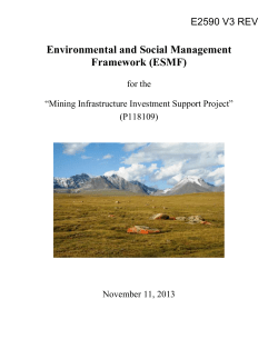 Environmental and Social Management Framework (ESMF)