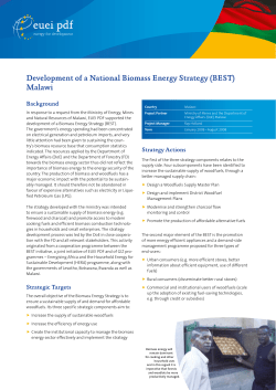 Development of a National Biomass Energy Strategy (BEST) Malawi