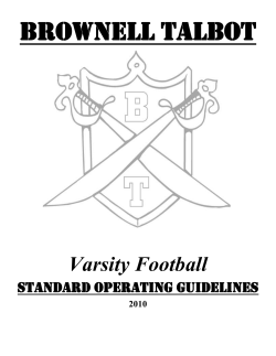 Brownell Talbot Varsity Football Standard Operating Guidelines