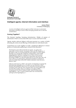 Intelligent agents, Internet information and interface
