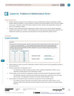 Grade 6 Mathematics Module 4, Topic H, Lesson 31