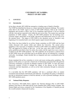 Draft Policy on HIV/AIDS