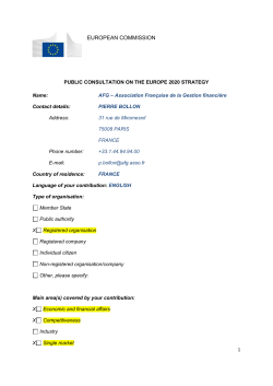 EUROPEAN COMMISSION PUBLIC CONSULTATION ON THE