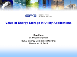 Value of Energy Storage in Utility Applications