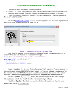 An Introduction to Hierarchical Linear Modeling