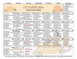 Sunday - Saint Anne Communities