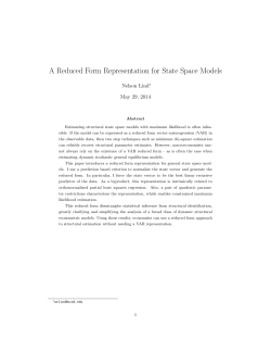 A Reduced Form Representation for State Space Models