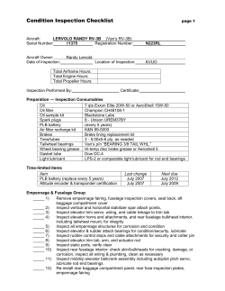 Condition inspection checklist - RV