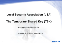 AAA Local Security Association (LSA): The Temporary