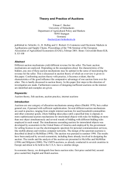 Theory and Practice of Auctions