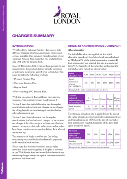 charges summary - Royal London for advisers